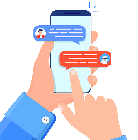 Illustration of mobile phone chat