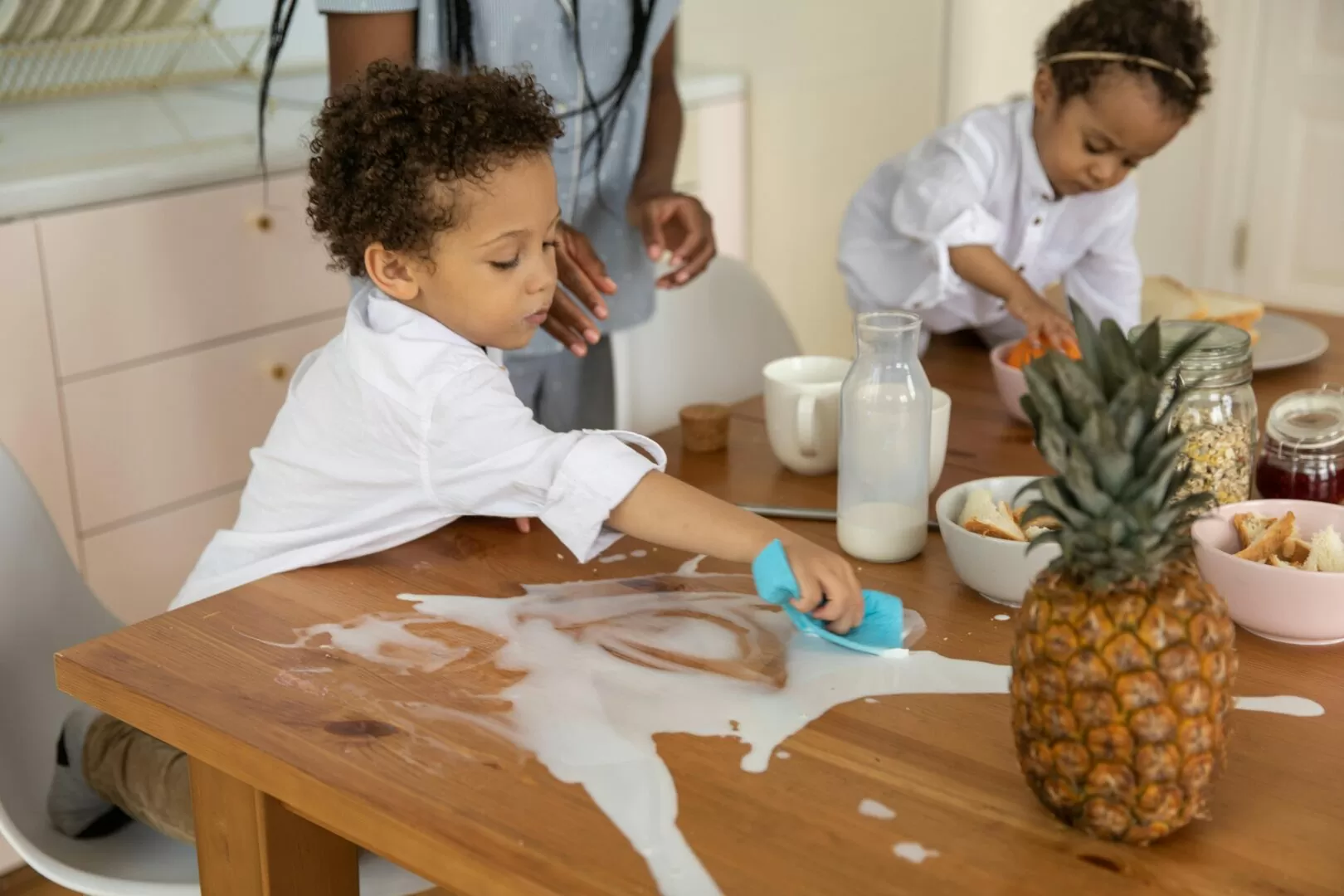 Kid making a mess