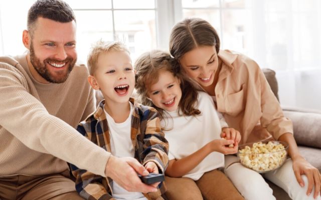 Family laughing