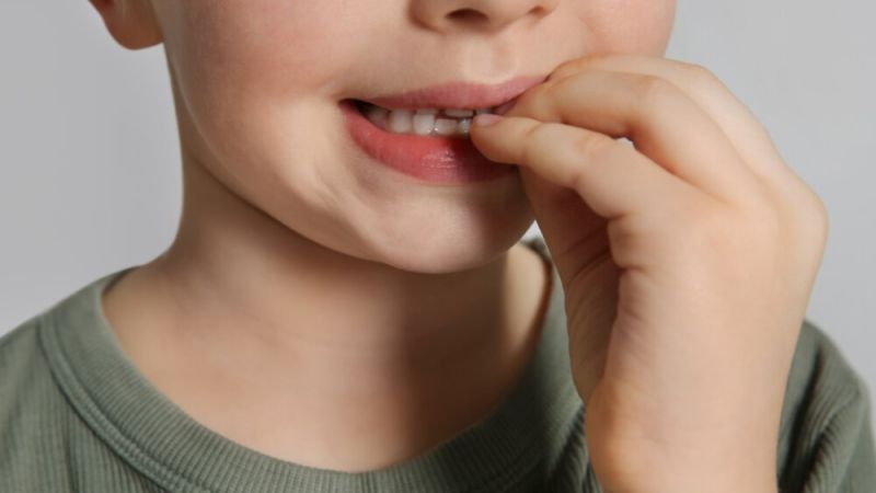 Nail biting child